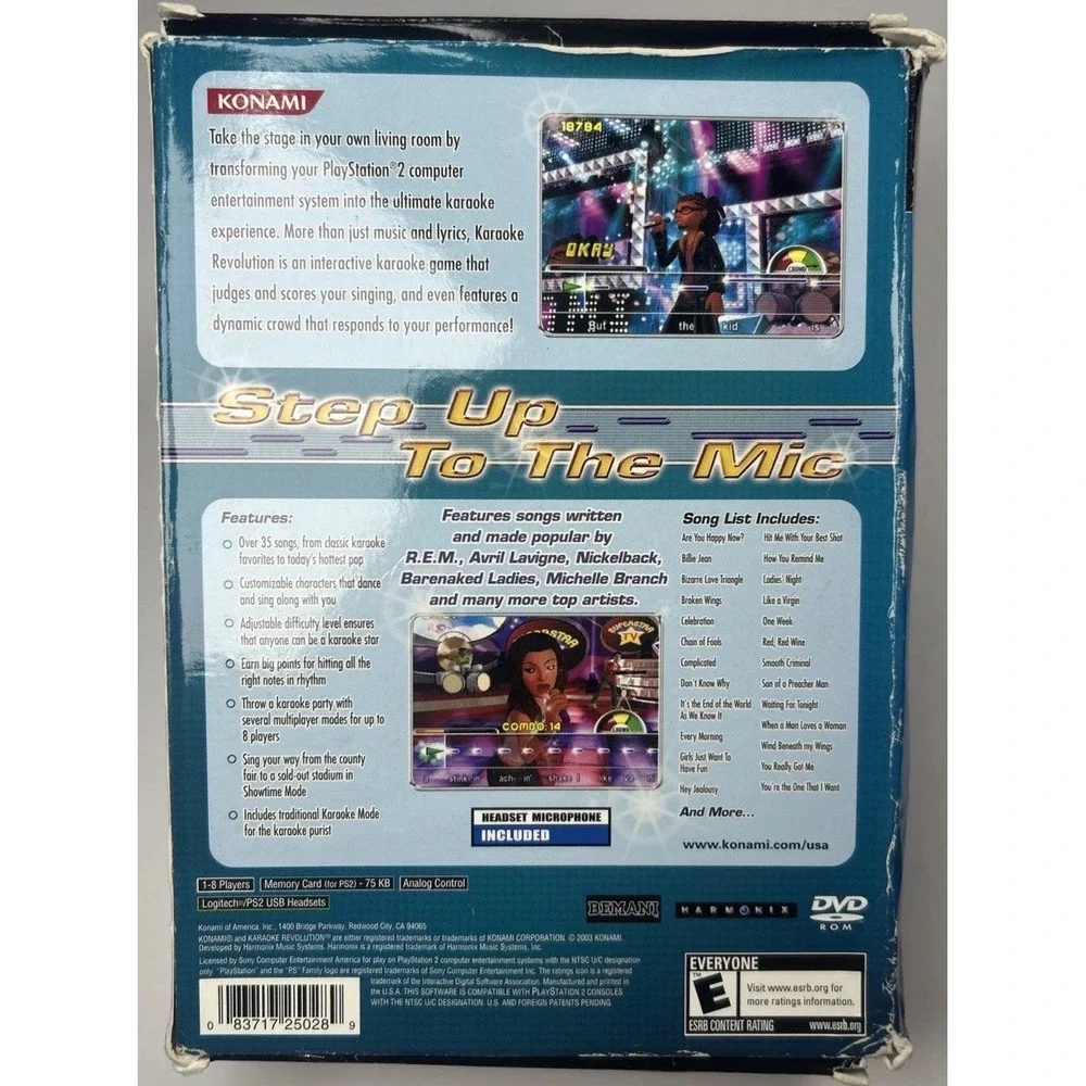 Karaoke Revolution Bundle Sony PlayStation 2 PS2 NO Microphone USED